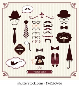 Vintage style elements set