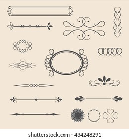 vintage style elements of vintage works - vector illustration.