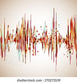 Vintage style equalizer. Vector background for music themes.