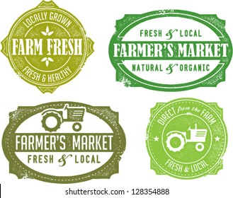 Vintage Style Farmer's Market Stamps