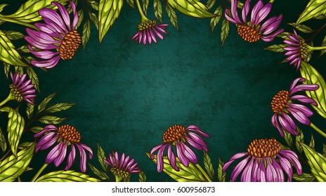 Vintage style floral background or frame