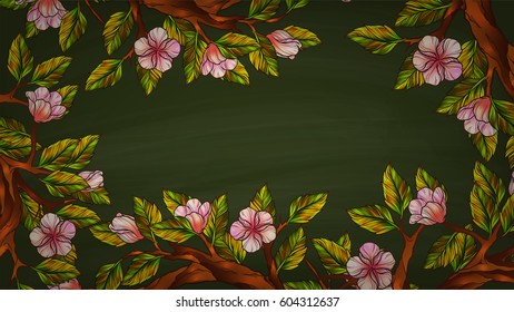 Vintage style floral background or frame