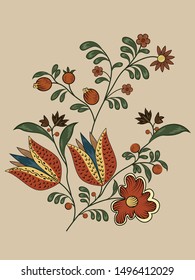 Vintage style floral bunch design