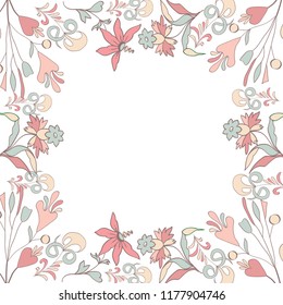 Vintage style - floral elements  with frame
