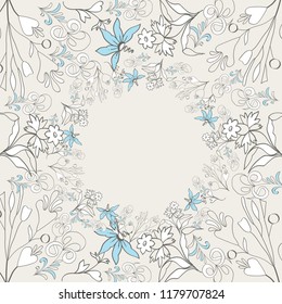 Vintage style - floral elements  with frame
