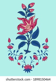 Vintage style floral illustration, design element, motif
