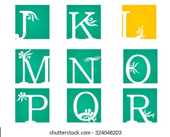 Vintage style floral letters font, vector alphabet. -vector eps10