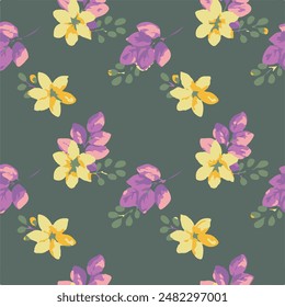 Vintage, Style,  Floral Pattern, Background, Spring Floral, Classic Dainty Floral Seamless Print Design