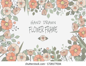 Vintage style flowers can be used as floral frames for invitations, cards, labels, discount cards, sales, for printing on paper and fabric.