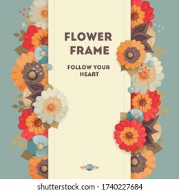 Vintage style flowers can be used as floral frames for invitations, cards, labels, discount cards, sales, for printing on paper and fabric.