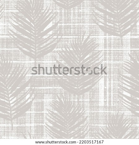 Vintage style foliage wall art seamless pattern Vintage textures effect stylish background Illustration fern, leaf branch, lavender, eucalyptus leaves on linen textured. Trendy 2023-flowers de