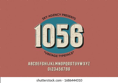 Vintage style font and alphabet for different designs. 1056 typeface