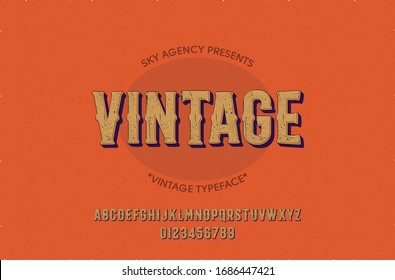 Vintage style font and alphabet for different designs. Vintage typeface