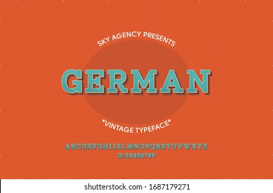 Vintage style font and alphabet for different designs. German typeface