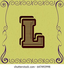 vintage style font alphabet typeface lettering  l