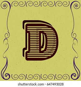 vintage style font alphabet typeface lettering  d
