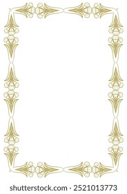 Vintage style frame in A4 format. Elegant golden ornament. Version 12. Vector illustration