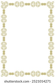 Quadro estilo vintage em formato A4. Elegante ornamento dourado. Versão 10. Ilustração vetorial