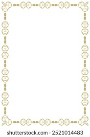 Vintage style frame in A4 format. Elegant golden ornament. Version 9. Vector illustration