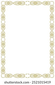 Vintage-Rahmen im A4-Format. Elegantes goldenes Ornament. Version 5. Vektorgrafik