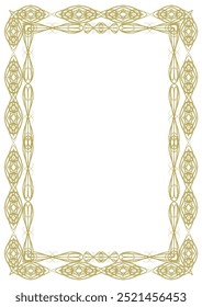 Vintage-Rahmen im A4-Format. Elegantes goldenes Ornament. Version 35. Vektorgrafik