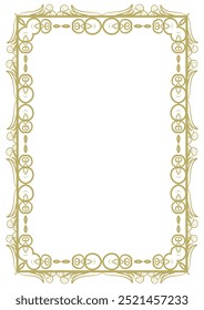 Vintage style frame in A4 format. Elegant golden ornament. Version 34. Vector illustration