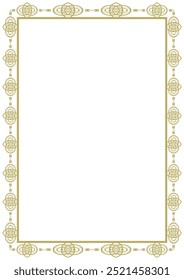 Vintage style frame in A4 format. Elegant golden ornament. Version 25. Vector illustration