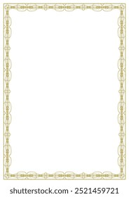Vintage-Rahmen im A4-Format. Elegantes goldenes Ornament. Version 19. Vektorgrafik