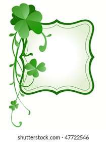 vintage style frame with clovers