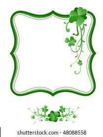 vintage style frame with clovers