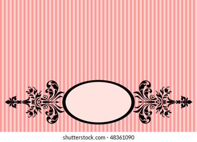 Vintage style frame with pink background, horizontal orientation