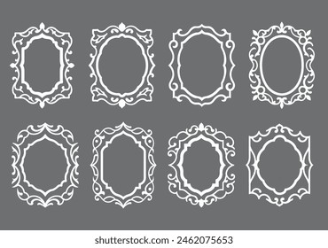 marco de estilo Antiguas, conjunto de moscas de Vector
