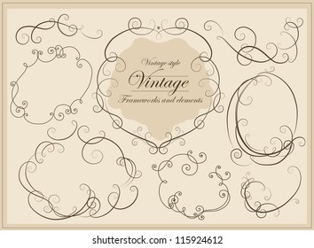 vintage style - frame for text with stylized pattern