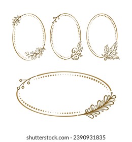 Vintage style frames set with a Christmas floral decoration