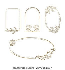Vintage style frames set with a floral decoration