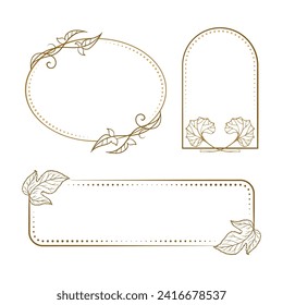 Vintage style frames set with a floral decoration