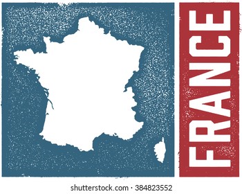 Vintage Style France Map