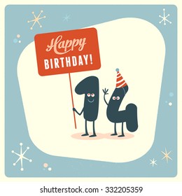 Vintage style funny 14th birthday Card.