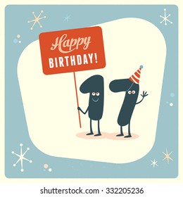 Vintage style funny 17th birthday Card.