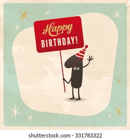 Vintage style funny 1st birthday Card  - Editable, grunge effects can be easily removed for a brand new, clean sign.