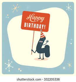 Vintage style funny 4th birthday Card.