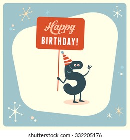 Vintage style funny 5th birthday Card.