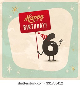 Vintage style funny 6th birthday Card  - Editable, grunge effects can be easily removed for a brand new, clean sign.