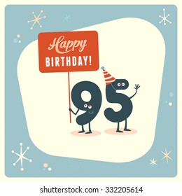 Vintage style funny 95th birthday Card.