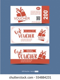 Vintage style gift voucher, discount voucher template- vector