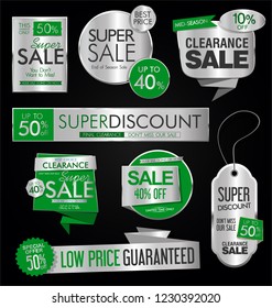 Vintage Style golden Sale labels Design vector collection