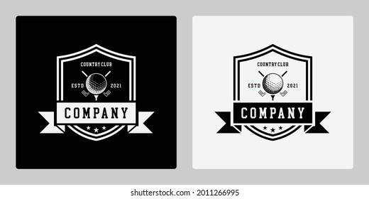 vintage style golf logo design template for your company or community