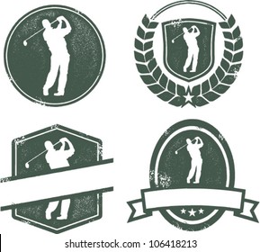 Vintage Style Golf Stamp Emblems