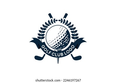 Vintage style golf symbol emblem logo design