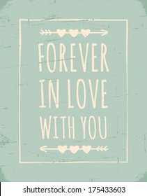 Vintage style greeting card for Valentine's Day in pastel colors.